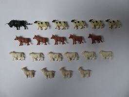 Tier Set : Stier, 15 Kuh, 4 Ziege, H0, 1:87, Safari, neu