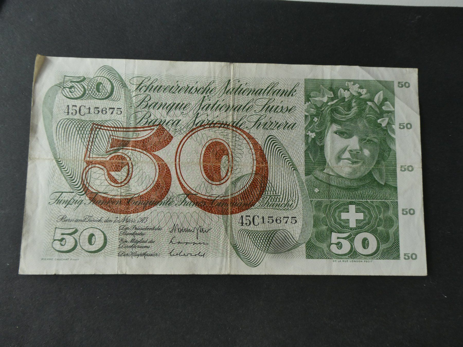 Banconote: Schweiz 1973, 50 Franken – Usato da Hinterforst venduto da Rohusri