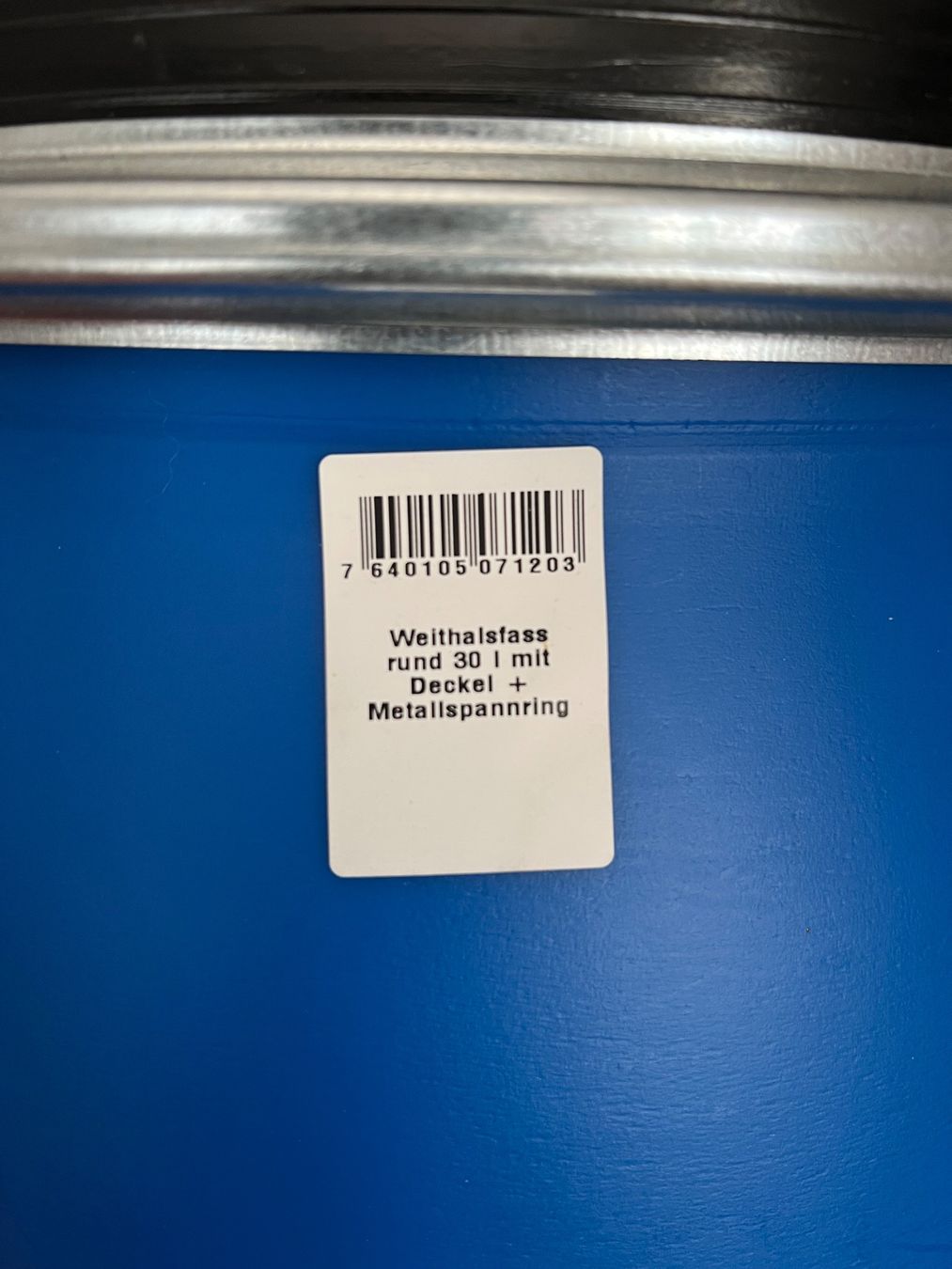 Zubehör: Weithalsfass blau, 30 Liter, Deckel mit Spannring, Top! – Gebraucht aus Niederweningen von ann_f6b2 1