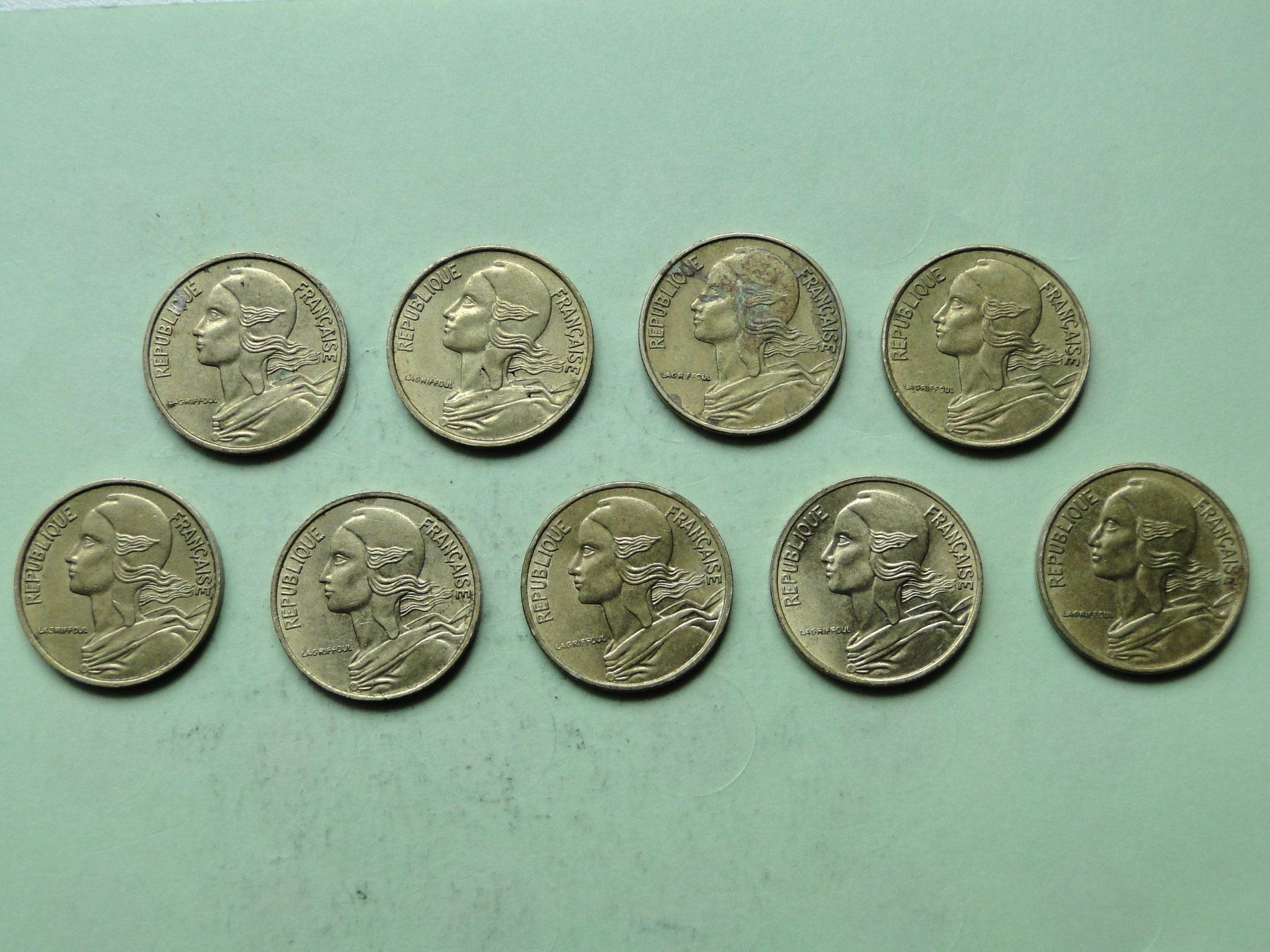 Alle Münzen: 9x 5 centimes France 1971-1979 - complet – Gebraucht aus Killwangen von cyrano56 1