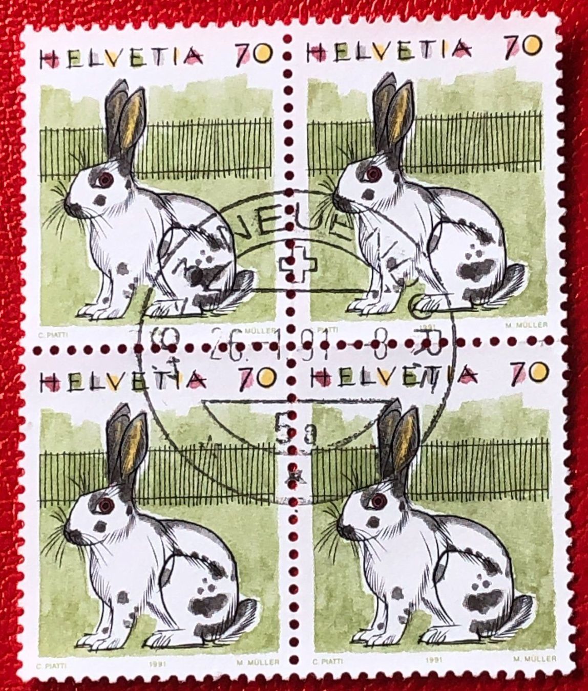 Alle Briefmarken: 4 er Block Nr.791 mit Vollstempel – Gebraucht aus Aarau von Billa007