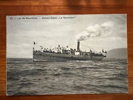 Postkarte Neuenburgersee Schiff Le Neuchatel 1915  (P506)