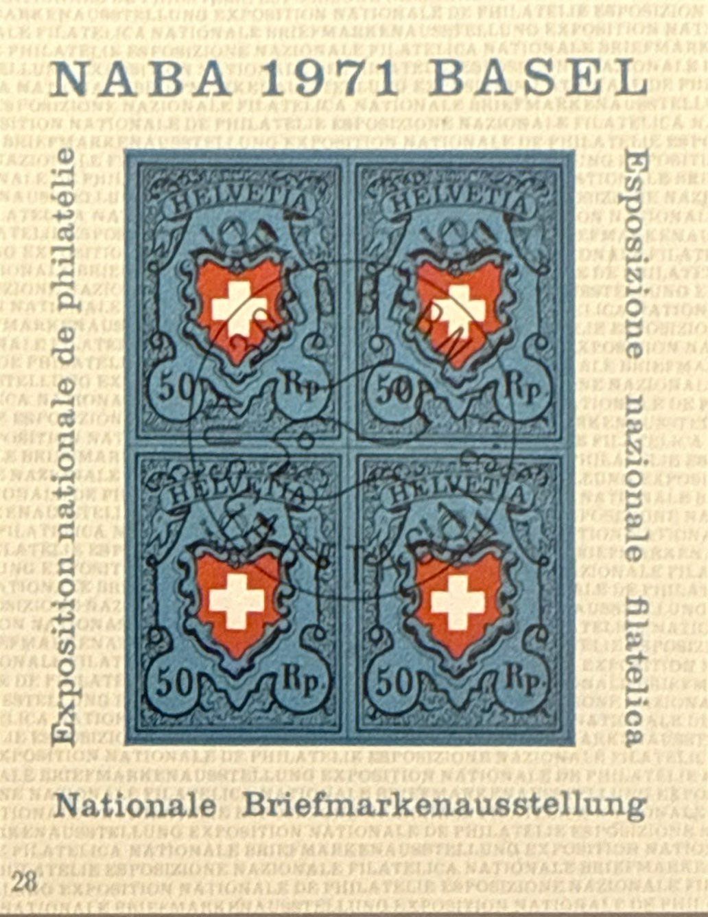 Tutti i francobolli: Briefmarkenblock NABA 1971 Basel – Usato da Caslano venduto da alaniselin