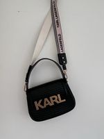 Sac bandoulière Karl Lagerfeld tressé noir - État neuf, parf
