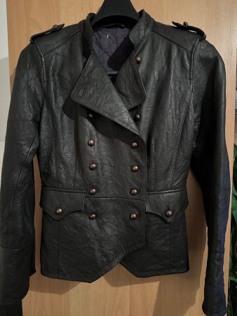 Damen Lederjacke Gr.34 mit leichtem Steppfutter, braun