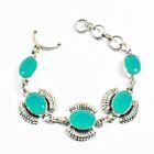 Pretty Blue Chalcedony 925 Silver Jewelry Bracelet 7-8"
