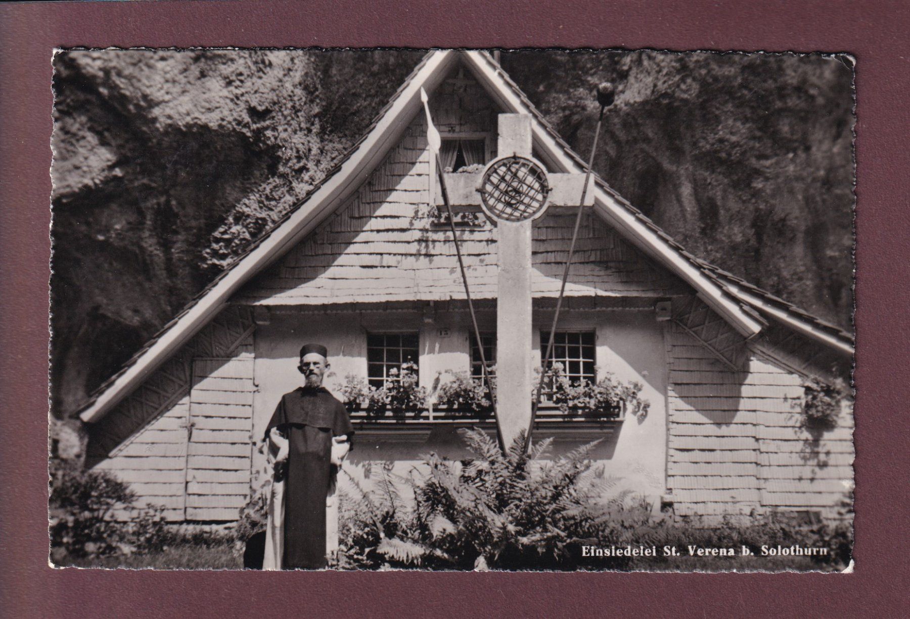 Cartoline postali: SOLOTHURN - Einsiedelei St. Verena - 1951 – Usato da Pully venduto da nicecards