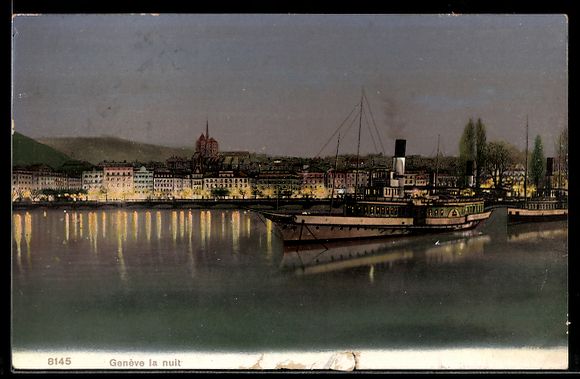 Cartes postales: AK Genève, La nuit – D'occasion à Berlin par bartko-reher