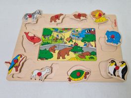 Puzzle en bois des animaux du zoo