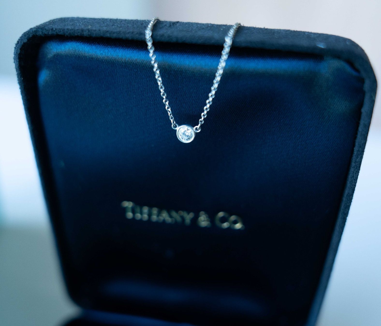 Tiffany & Co. Ketten: Tiffany - Elsa Peretti Single Diamond Platinum Pendant – Gebraucht aus Clarmont von sil_59s9 7