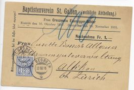GS, Nachnahme Baptistenverein St. Gallen,(weibliche Abteilun