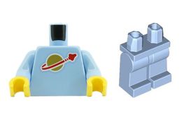 LEGO Bright Light Blue Torso with Classic Space Torso + Legs