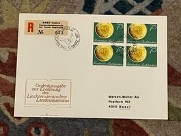 1 Erstagsbrief LI Einschreiben Viererblock 1971