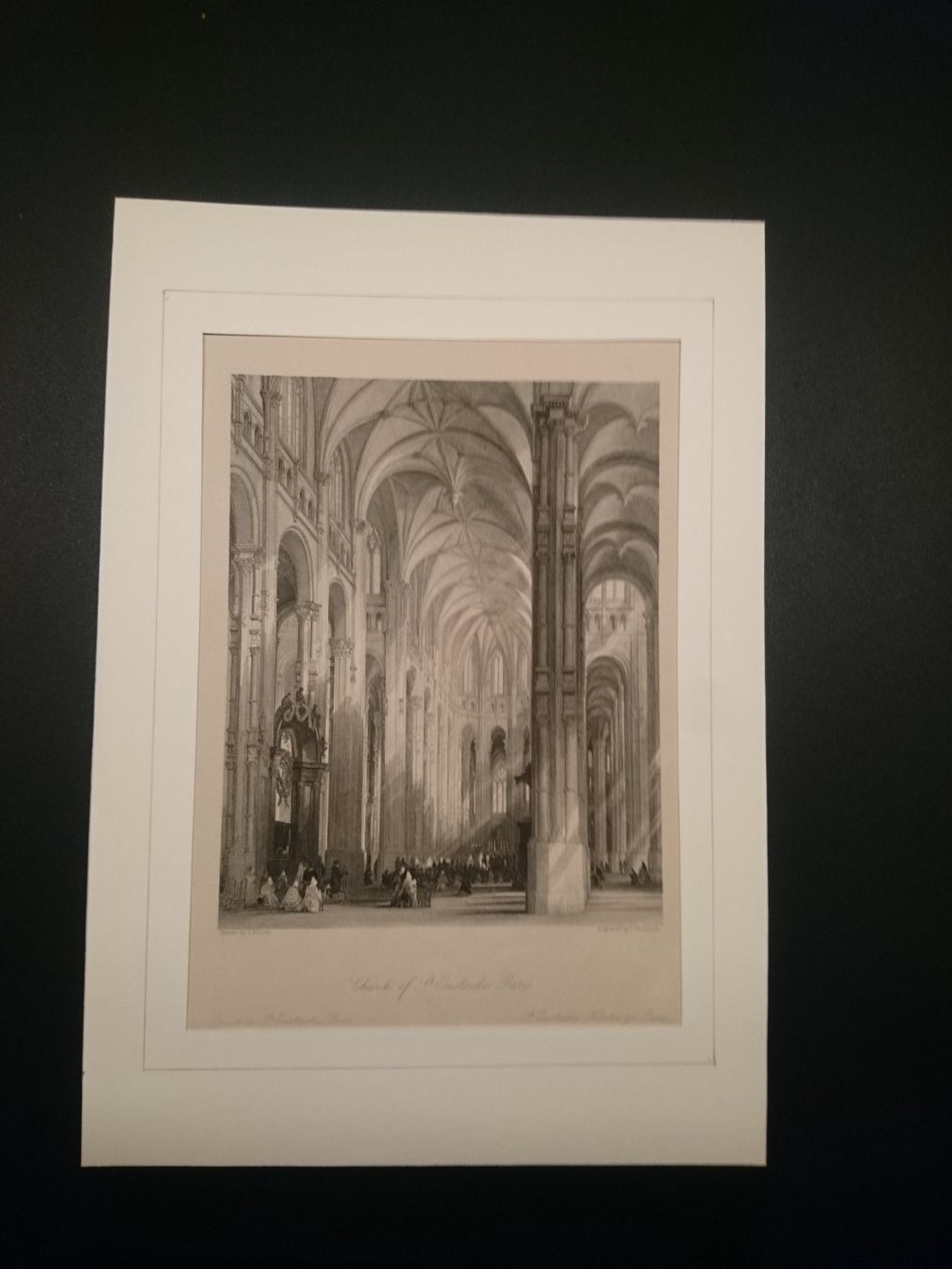 Dipinti: Original Stich THOMAS ALLOM um 1840. St. Eustache Paris. Rar – Usato da Zürich venduto da Rst7 5
