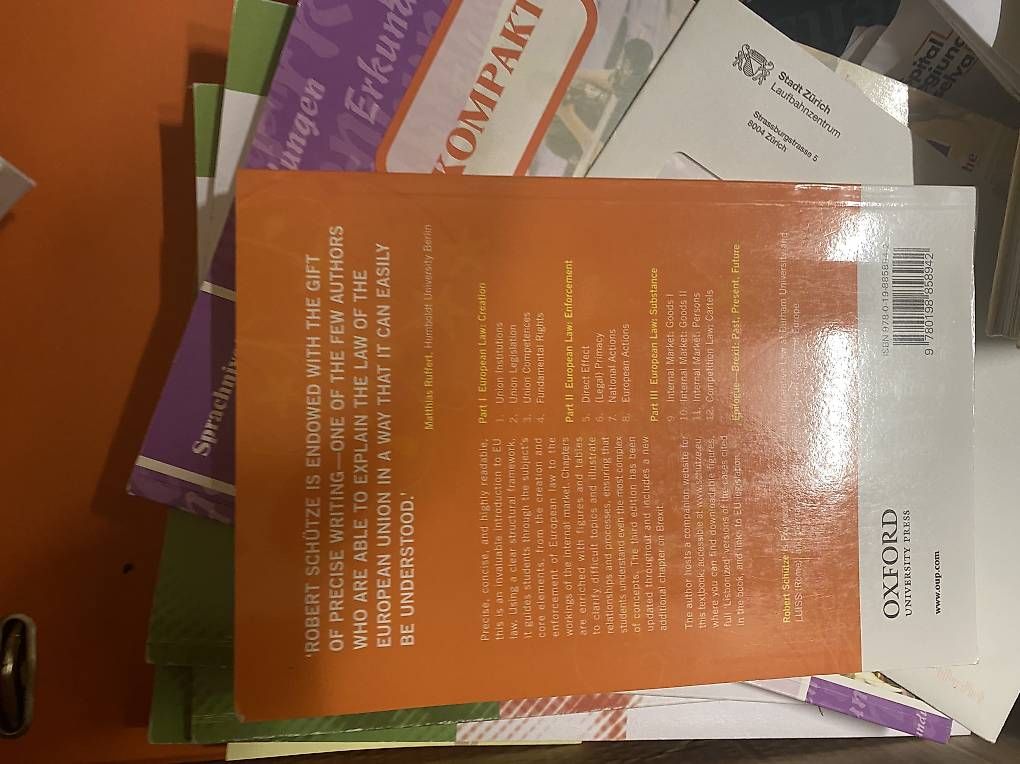Libri: European law – Usato da Zürich venduto da ER- 1