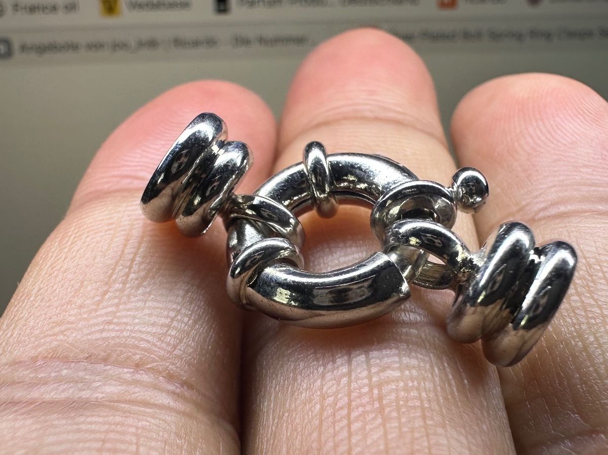 Catenine: Federring Verschluss Set 26x15 mm Silver Plated Halskette – Nuovo (secondo la descrizione) da Langenthal venduto da Seelenfreunde