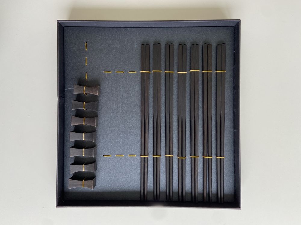 5 Paar Edelstahl-Essstäbchen – Silberfarben, 22,4 Cm, Mit Konischem Ende & Quadratischem Griff