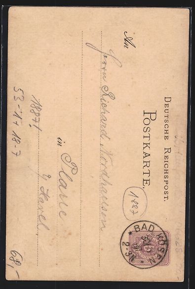 Entiers postaux: Vorläufer-Lithographie Rudelsburg, 1887 – D'occasion à Berlin par bartko-reher 1