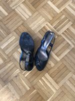 Schwarze offene Sandalen 39 von La Mia in Leder