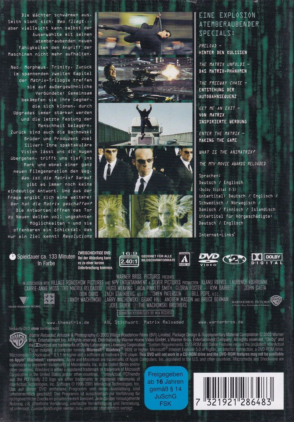 Tutti i DVDs: DVD ab Fr. 1.--, Matrix - Reloaded – Usato da Lausen venduto da Mondeo10628 1