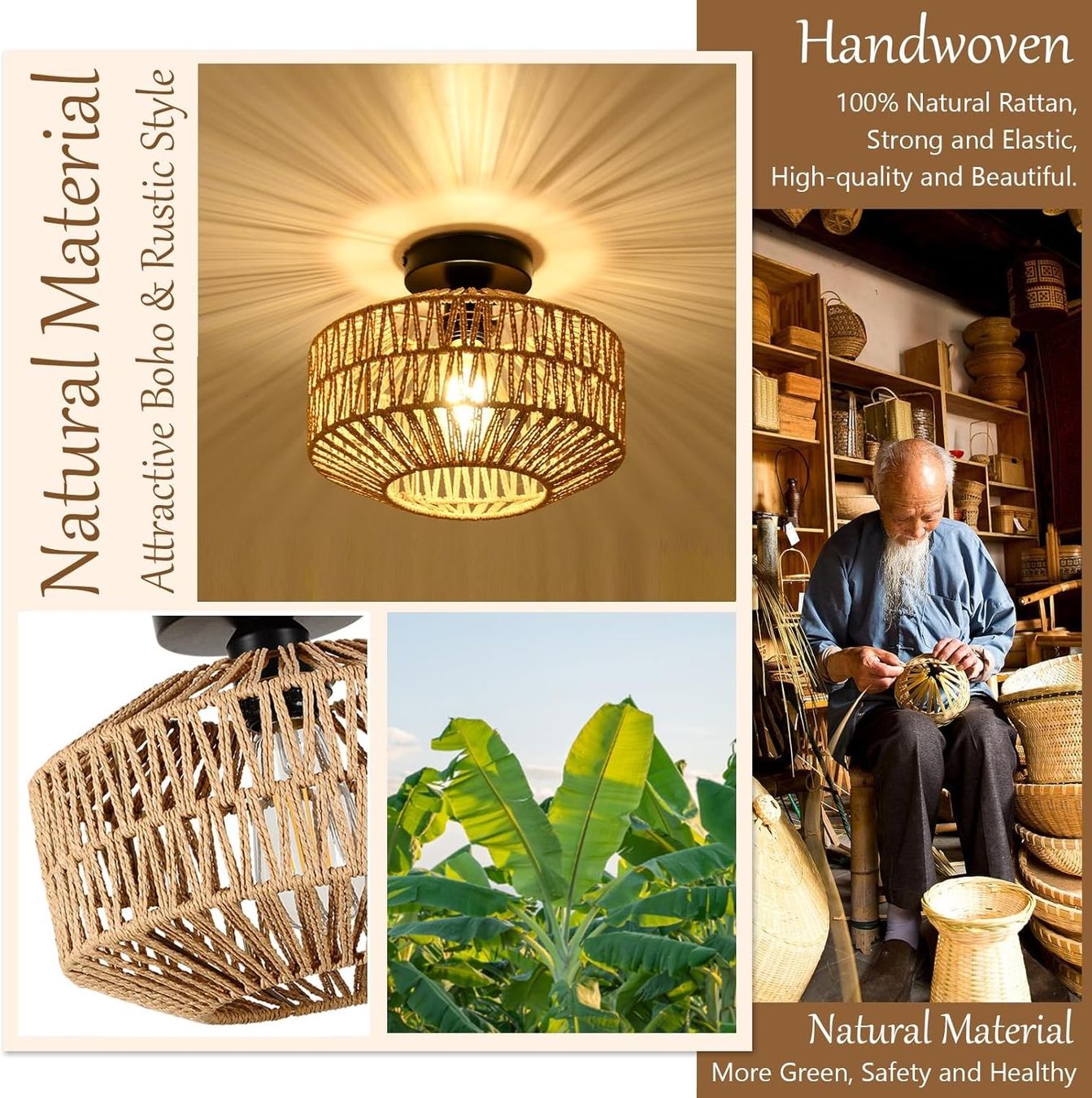 Lampadari & plafoniere: Deckenleuchte aus Ratta – Nuovo e nell'imballaggio originale da Gränichen venduto da omniadeals 7