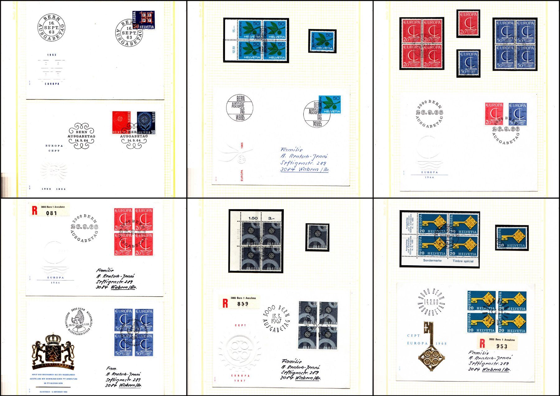 Alle Briefmarken: Briefmarken: Schweiz Europamarken CEPT – Gebraucht aus Rubigen von OPERNFREUND