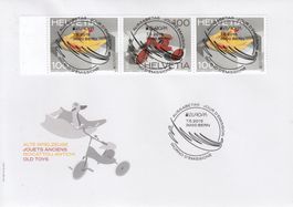 1554+1555 3er Streifen Vollstempel auf 2 FDC Bern 7.5.15