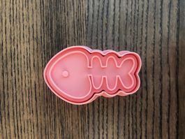 Fisch Skelett Ausstechform mit Stempel Guetzli Ausstecher
