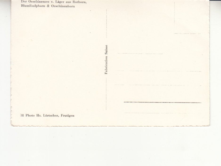 Cartoline postali: Oeschinensee ca. 1950 – Usato da Bürglen TG venduto da StampGraf 1