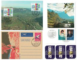3 Karten, FDC-Liechtenstein-Postkarte-LIBA 92
