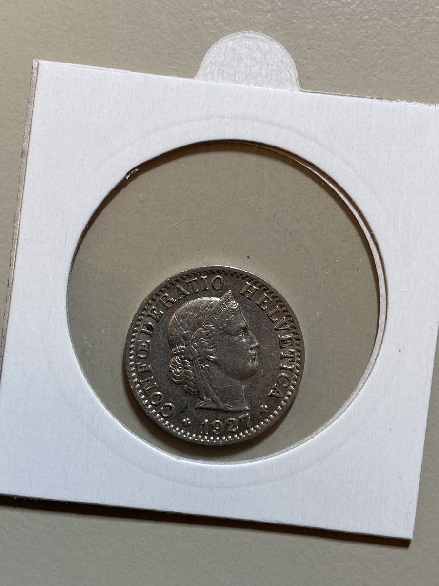 Alle Münzen: Suisse - 20 centimes - 1927 – Gebraucht aus Payerne von Mike1682 1