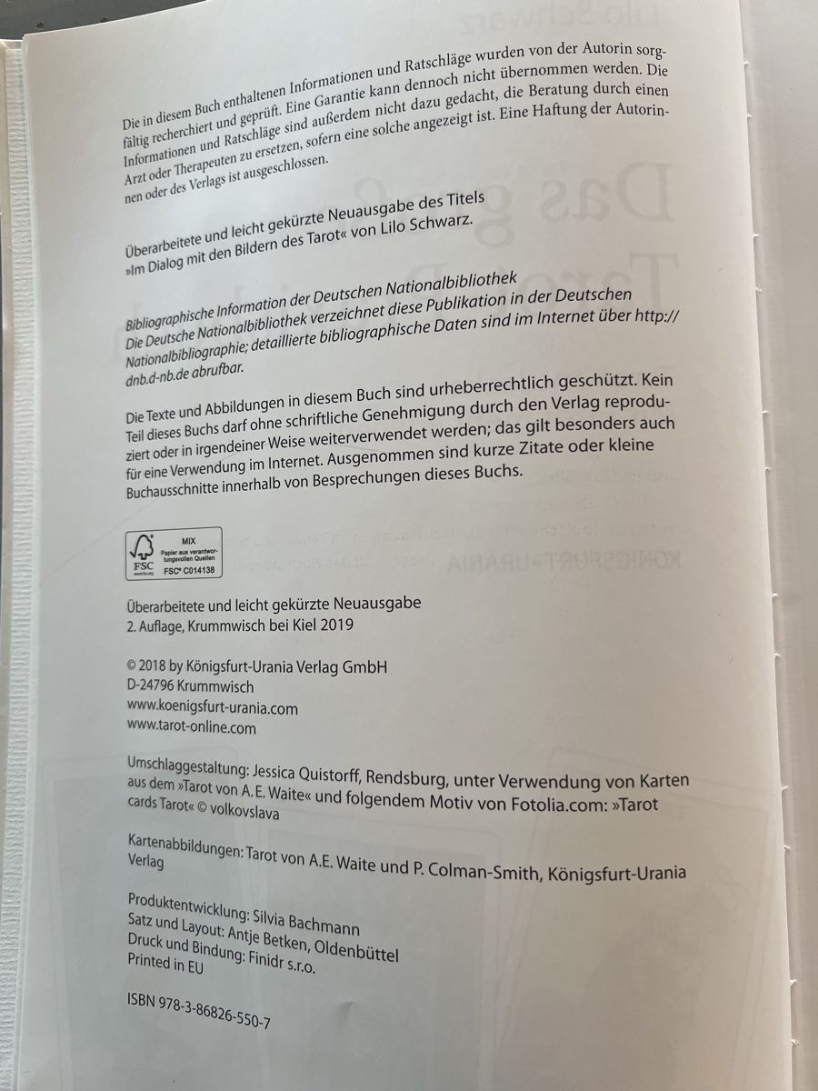 Libri: TAROT PRAXISBUCH & Karten – Usato da Winterthur venduto da ruebliangel 3