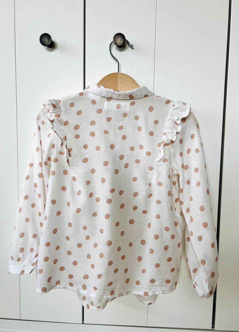 Zara Camicette, T-shirt & Top: Zara 110 Bluse - Hemd tupfenmuster weiss – Usato da Burgdorf venduto da rulan 2