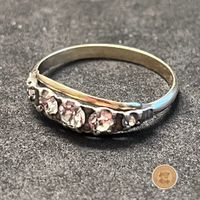 Vintage Damenring Gold Double Strass – Gr. 54