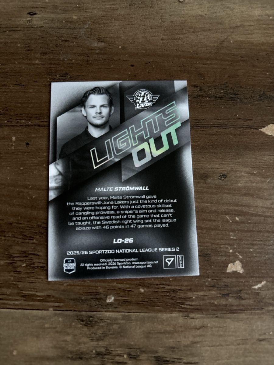Sportzoo Carte collezionabili: Malte Strömwall Lights Out Karte – Nuovo e nell'imballaggio originale da Zürich venduto da tim_6zmb 1
