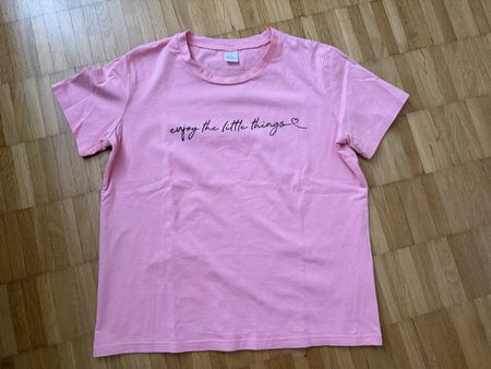 T-Shirt pink Gr. S mit Aufdruck 
