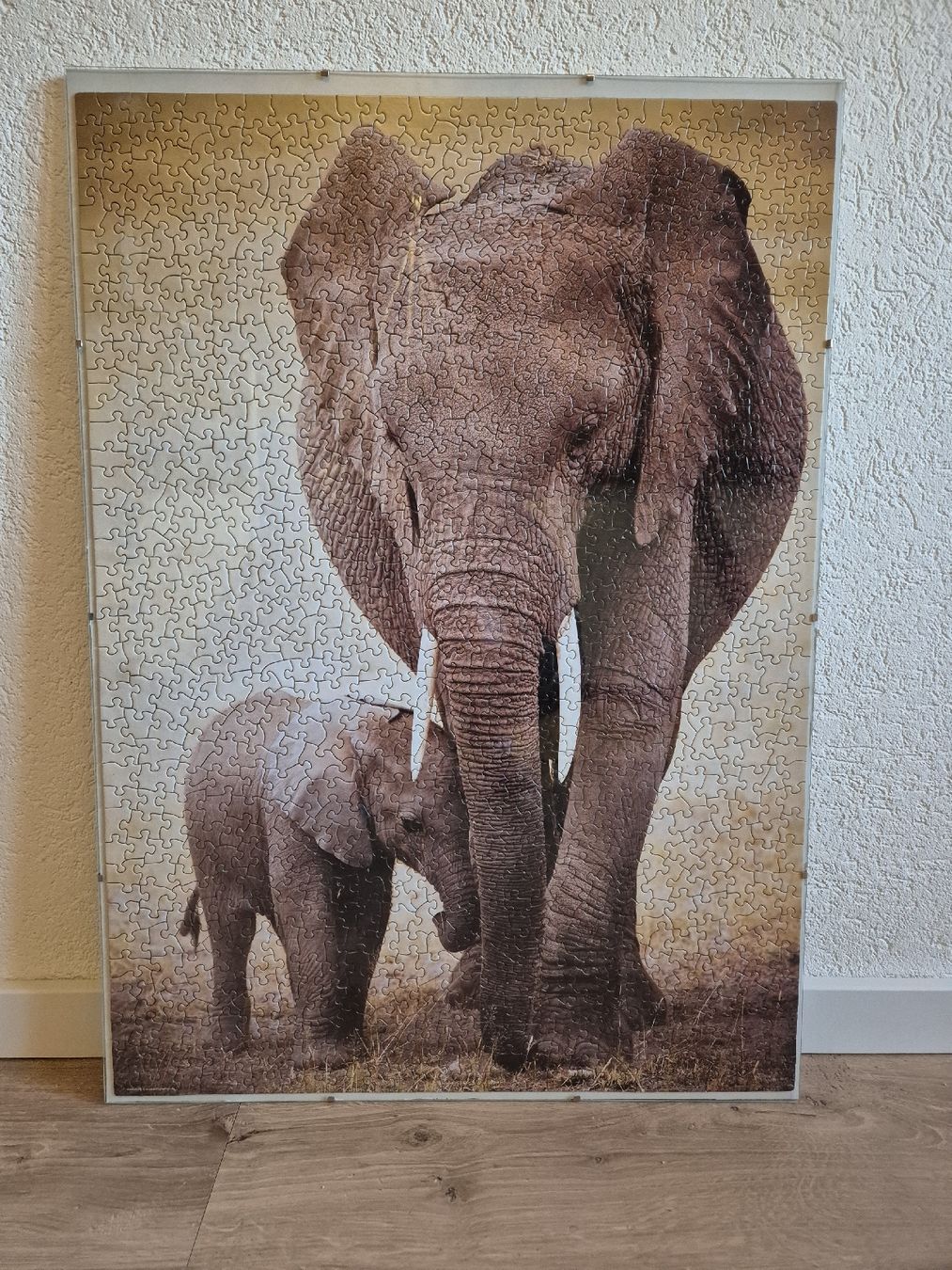 Puzzles: Puzzle Elefant mit Baby inkl. Bilderrahmen – Gebraucht aus Derendingen von mburri11