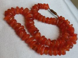 Altes trendiges CARNEOL Collier in Orange