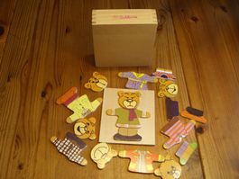 "Eichhorn" herziges Bären Ankleide Puzzle Spiel aus Holz
