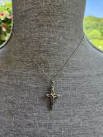 Wunderschöne echt Sterling Silber Kreuz Kette