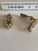 Vintage Modeschmuck, Ohrenclips mit Glitzersteinen.