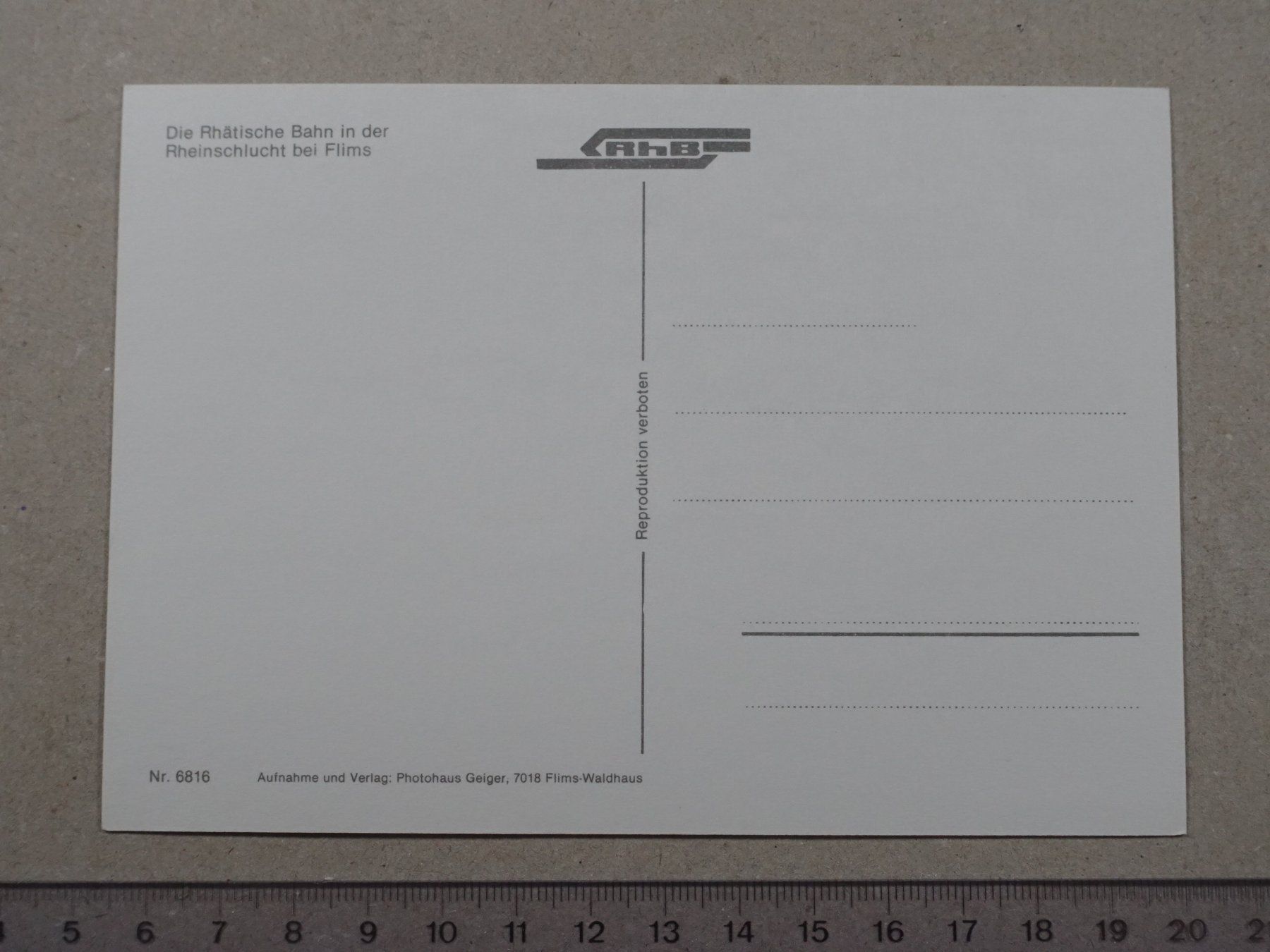 Cartoline postali: Flims, Rheinschlucht, Rhätische Bahn – Usato da Lenzburg venduto da fh1 1