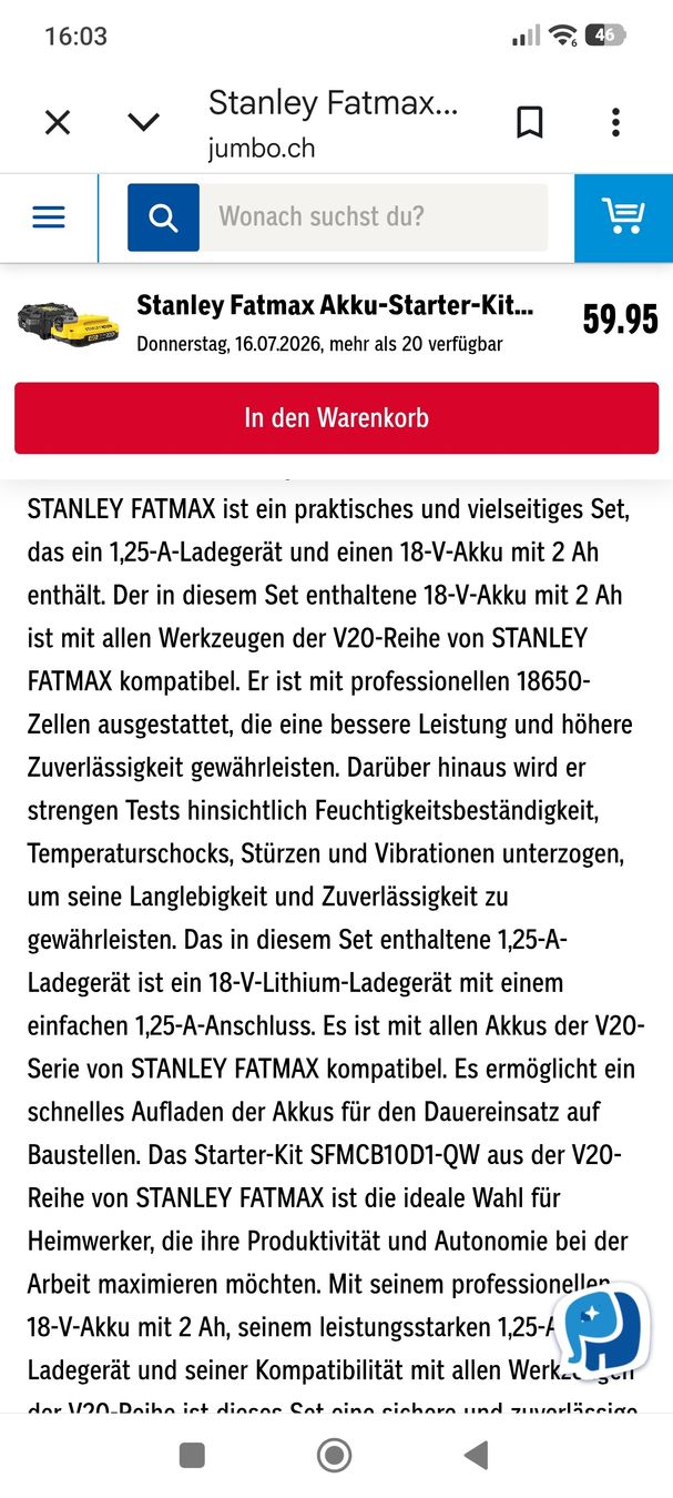 Stanley Tous les outils: Stanley Akku MIT Adapter NEU – Neuf avec emballage d'origine à Recherswil par Sruscha58 8