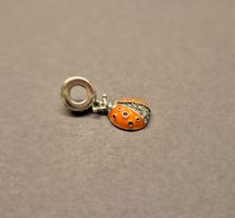 Silber Charm Marienkäfer Farbwechselnd nach Temp.+Garanti