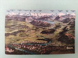 Alte Postkarte Bern mit Alpenpanorama von 1929