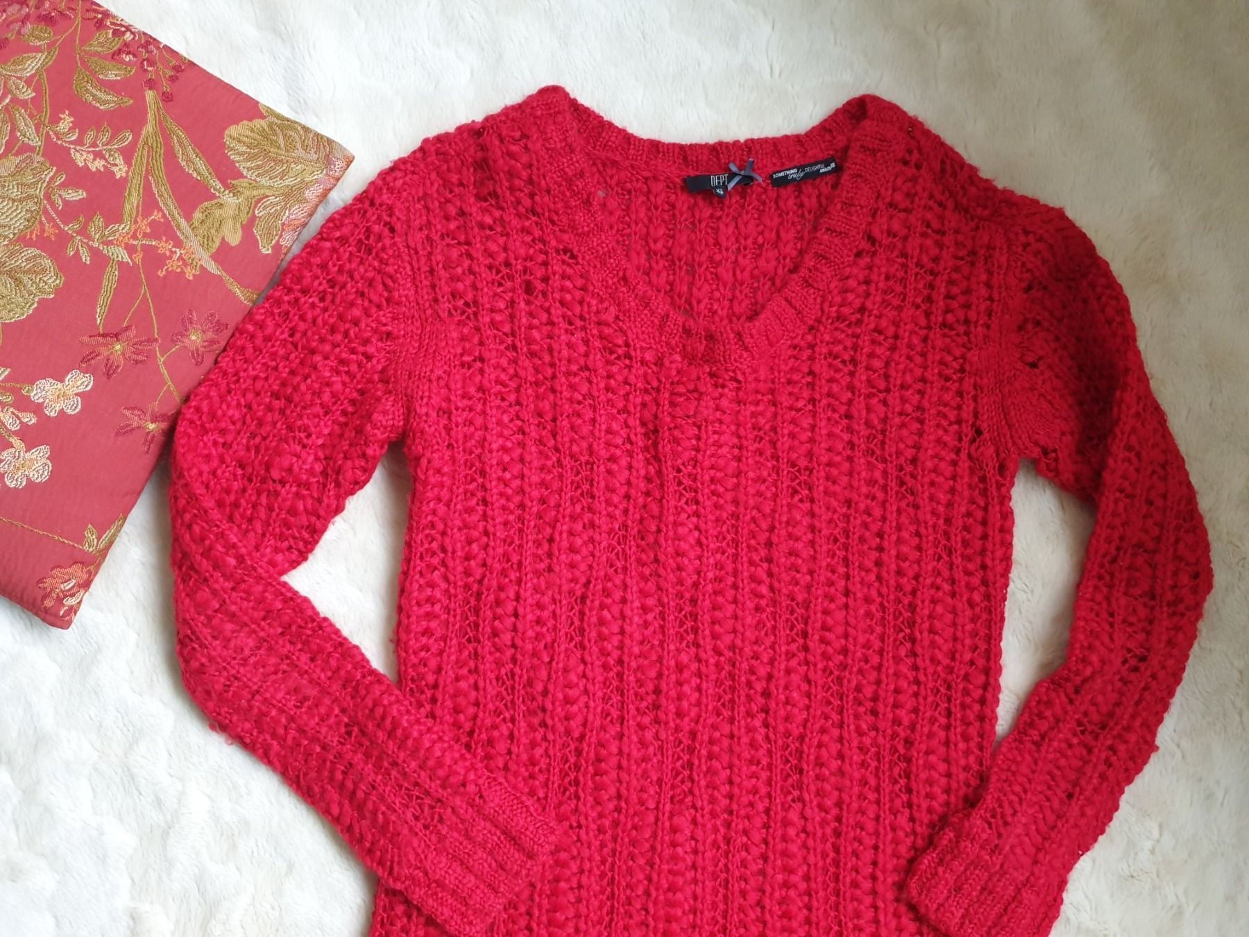 Maglioni & Felpe: DEPT LONGPULLI PULLOVER XS S ROT WOLLE 36 34 STRICKPULLI TOP – Usato da Elsau venduto da the-colorful-side 6