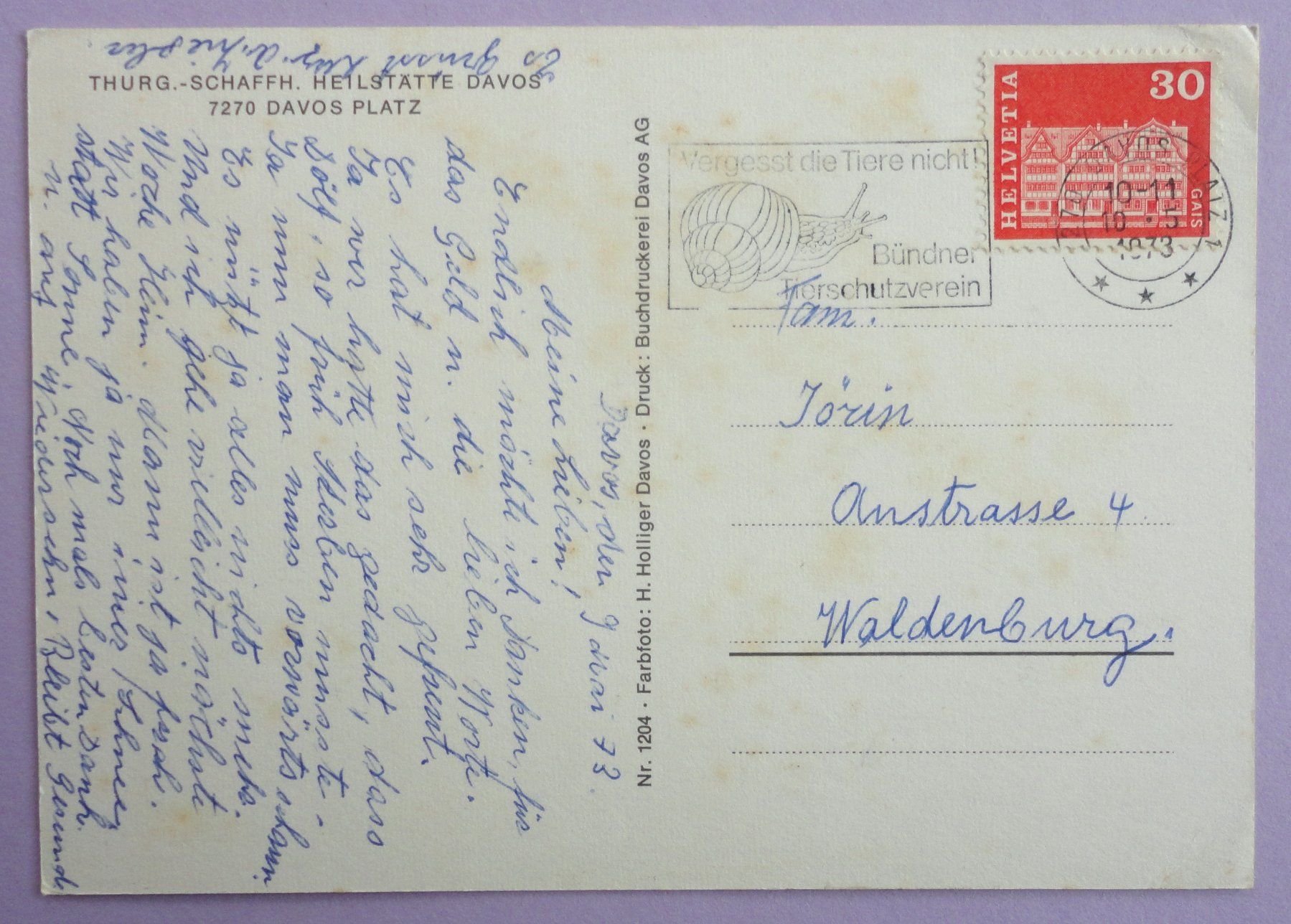 Cartoline postali: Thurg.-Schaffh. Heilstätte Davos, Davos-Platz – Difettoso da Fétigny venduto da Billy2miny 1