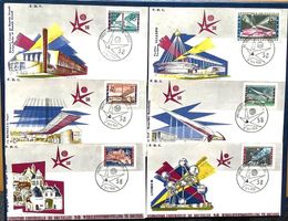 1958 / Illustr.FDC Satz Belgien EXPO Brüssel 58‘