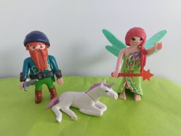 PLAYMOBIL Figuren 6842 Elfe und Zwerg mit Einhorn (Märchen)
