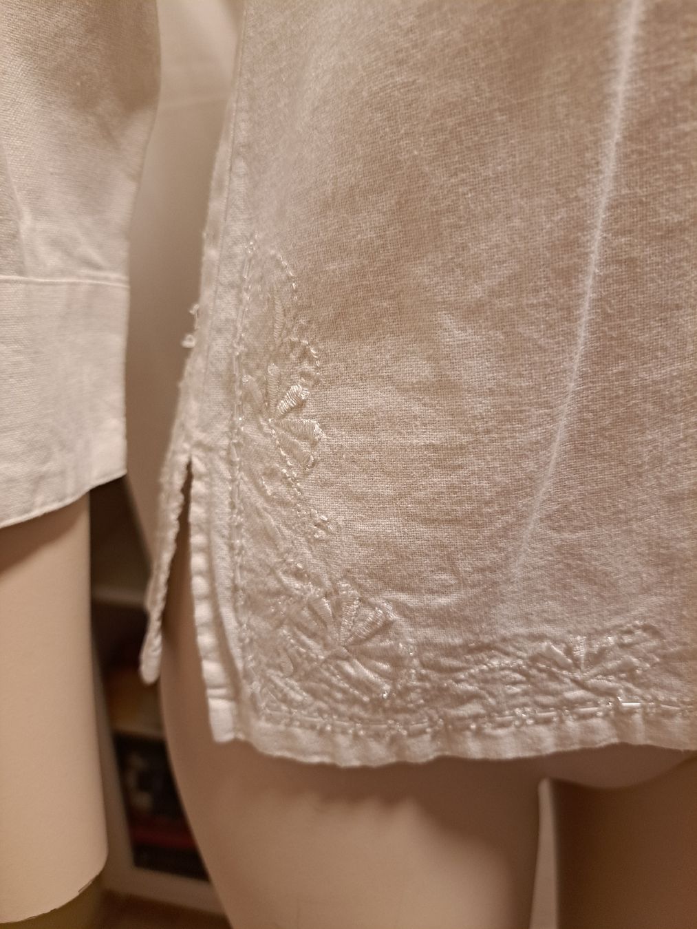 Camicette: Sommerliche Leinenbluse, weiss, XL – Usato da Urdorf venduto da villakagu 1